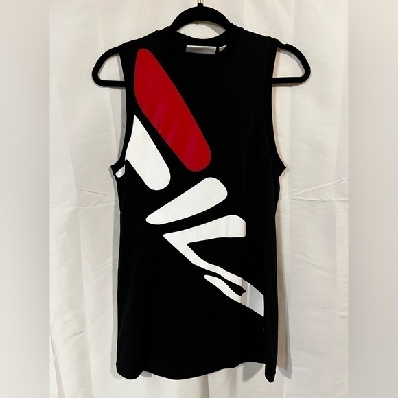 Fila tunic top small black graphic printed long tank black red white‌‌ Y2K Loud - Picture 1 of 10